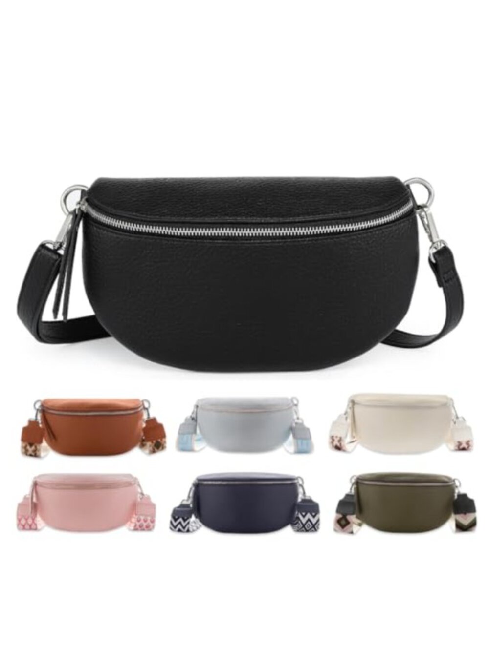 Vegan Leather Fanny Pack Women Crossbody Bag Belt Bag Waist Pack Sling